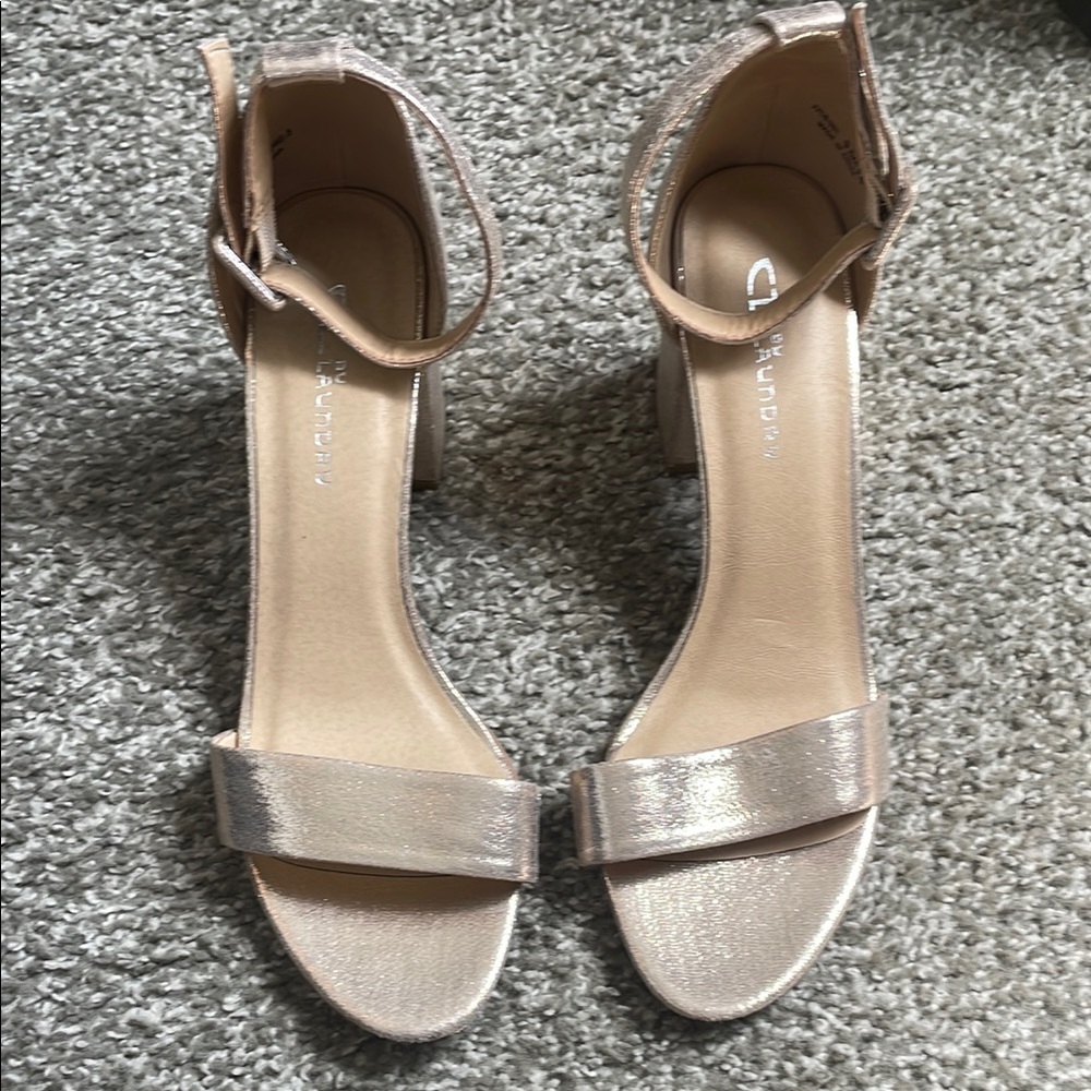 Nude sparkly Heels Elegant Block Design